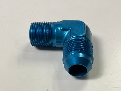 Russell 660880 10AN 90 Degree Flare To 1/2'' Pipe Adapter Fitting W/ Blue Finish