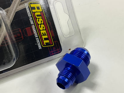 Russell 661770 6AN To 8AN Flare Reducer Adapter Fitting With Blue Finish