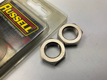 (2) Russell 661891 6AN  (9/16'' -18) Thread Bulkhead Nut Endura Adapter Fittings