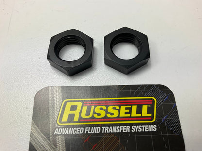 Russell 661893 6AN To 9/16'' -18 Thread Bulkhead Nut Adapter Fitting, Black