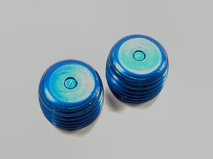 Russell 662040 Blue Anodized Aluminum 1/4'' Allen Socket Pipe Plug - 2 Pack