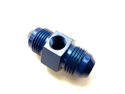 Russell 670010 Blue Anodized Aluminum -8AN Flare Union Pressure Adapter