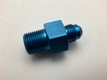 Russell 670060 Blue -6 AN Flare To 3/8'' Pipe Pressure Adapter 1/8'' NPT Side Port