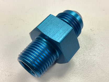 Russell 670080 Blue Anodized Aluminum -8AN Flare - Pipe Pressure Adapter Fitting