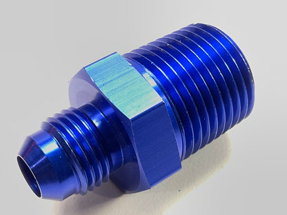 Russell 670150 Blue Anodized Aluminum -6AN Flare To 1/2'' Pipe Pressure Adapter