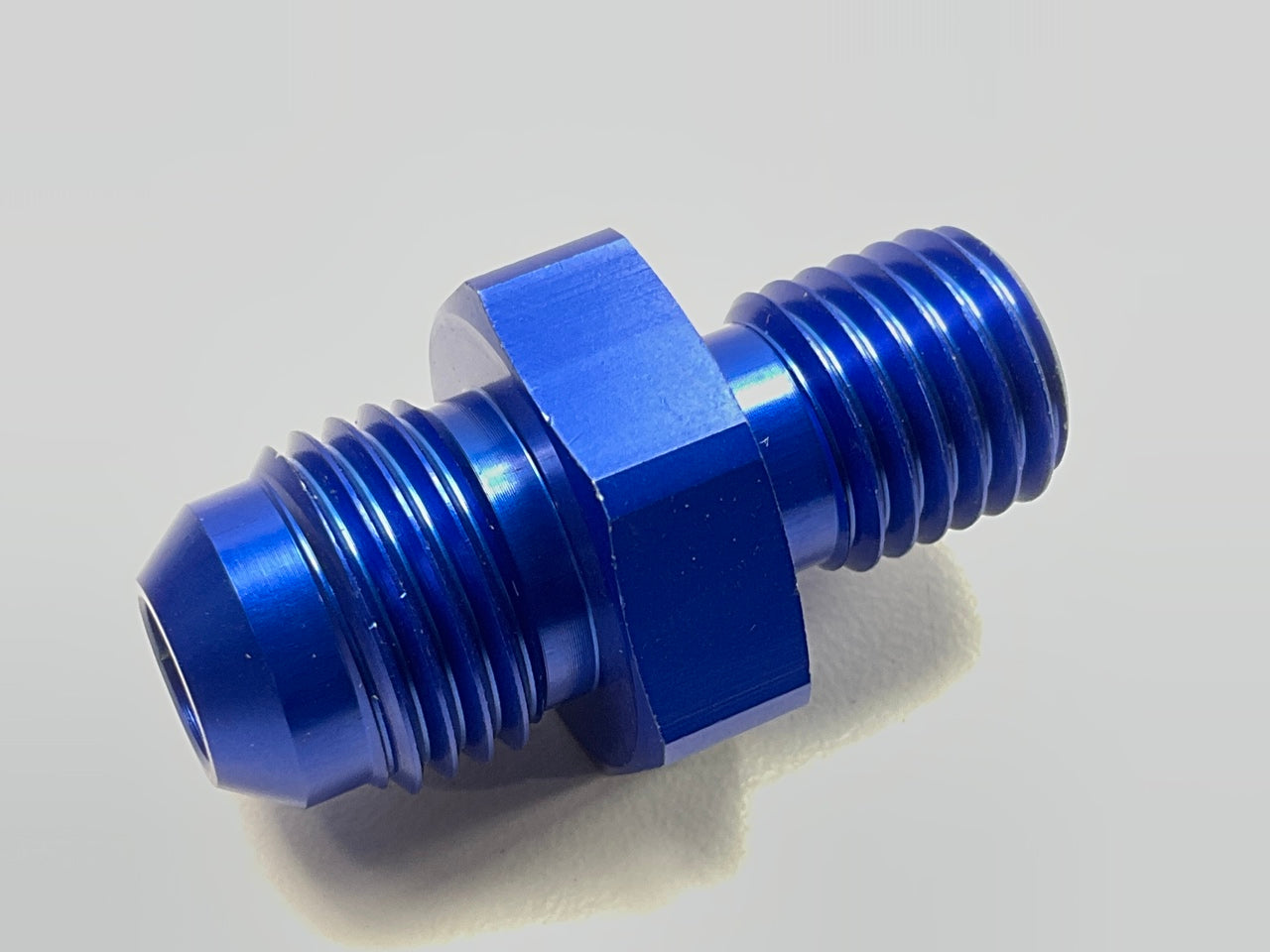 Russell 670510 Blue Anodized Aluminum -6AN Flare To 12mm Metric Adapter