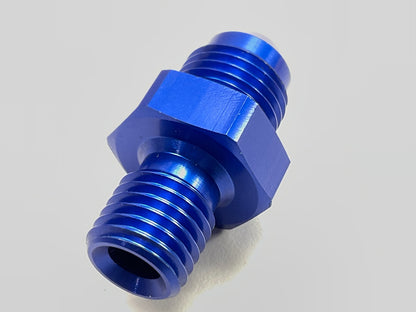 Russell 670510 Blue Anodized Aluminum -6AN Flare To 12mm Metric Adapter