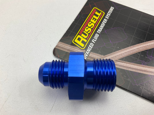 Russell 670530 Metric Adapter Blue -06AN To 16mm X 1.5 Male, Straight Fitting