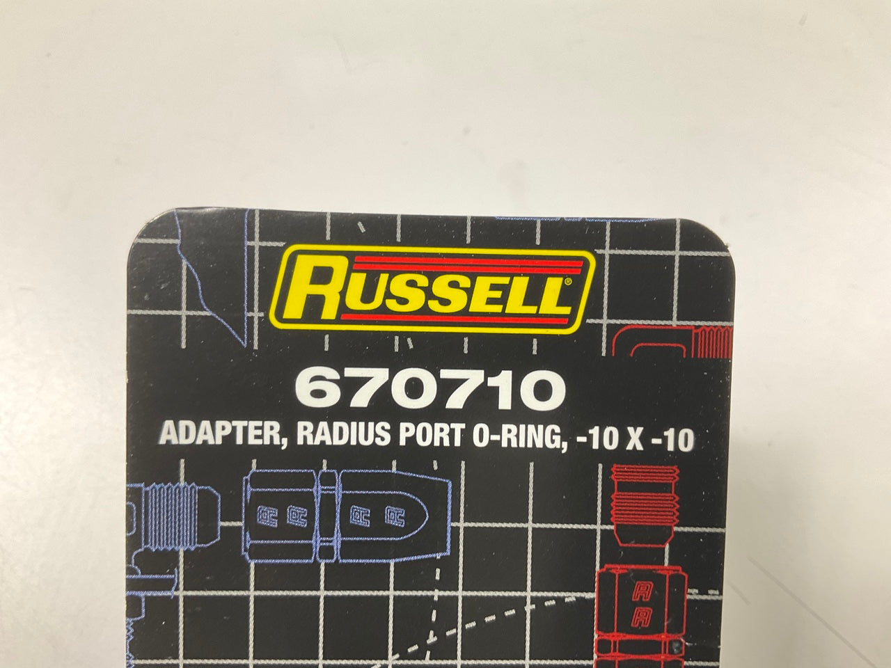 Russell 670710 10AN To 10AN Radius Port O-Ring Boss Adapter With Black Finish