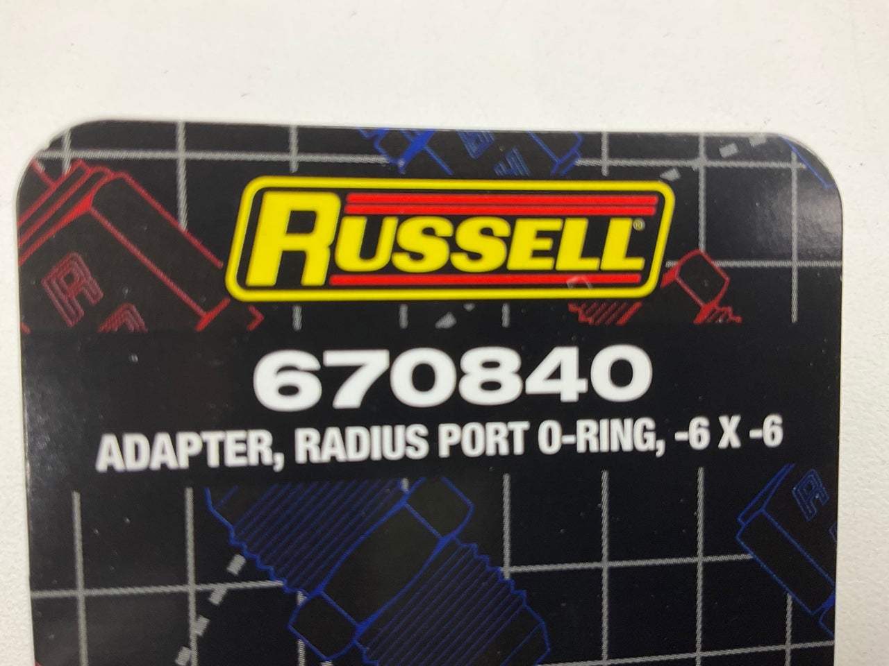 Russell 670840 6AN To 6AN Radius Port O-Ring Boss Adapter With Black Finish