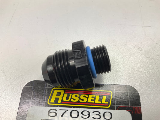 Russell 670930 8AN To 6AN Radius Port O-Ring Boss Adapter Fitting, Black