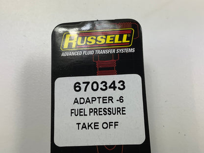 Russell R62-670343 6AN Fuel Pressure Takeoff Adapter, 1/8'' NPT Side Port