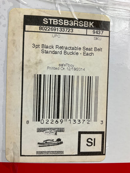 Safe-T-Boy STBSB3RSBK 3-Point Black Retractable Standard Seat Belt + Buckle Set