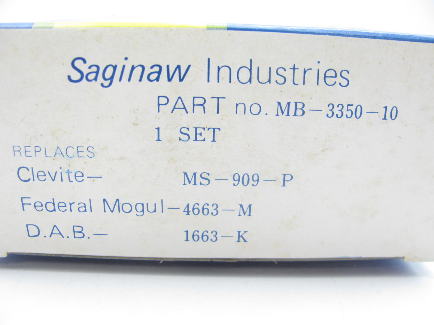 Saginaw MB-3350-10 Main Bearings .010'' For Chevrolet SBC 267 302 307 327 350-V8