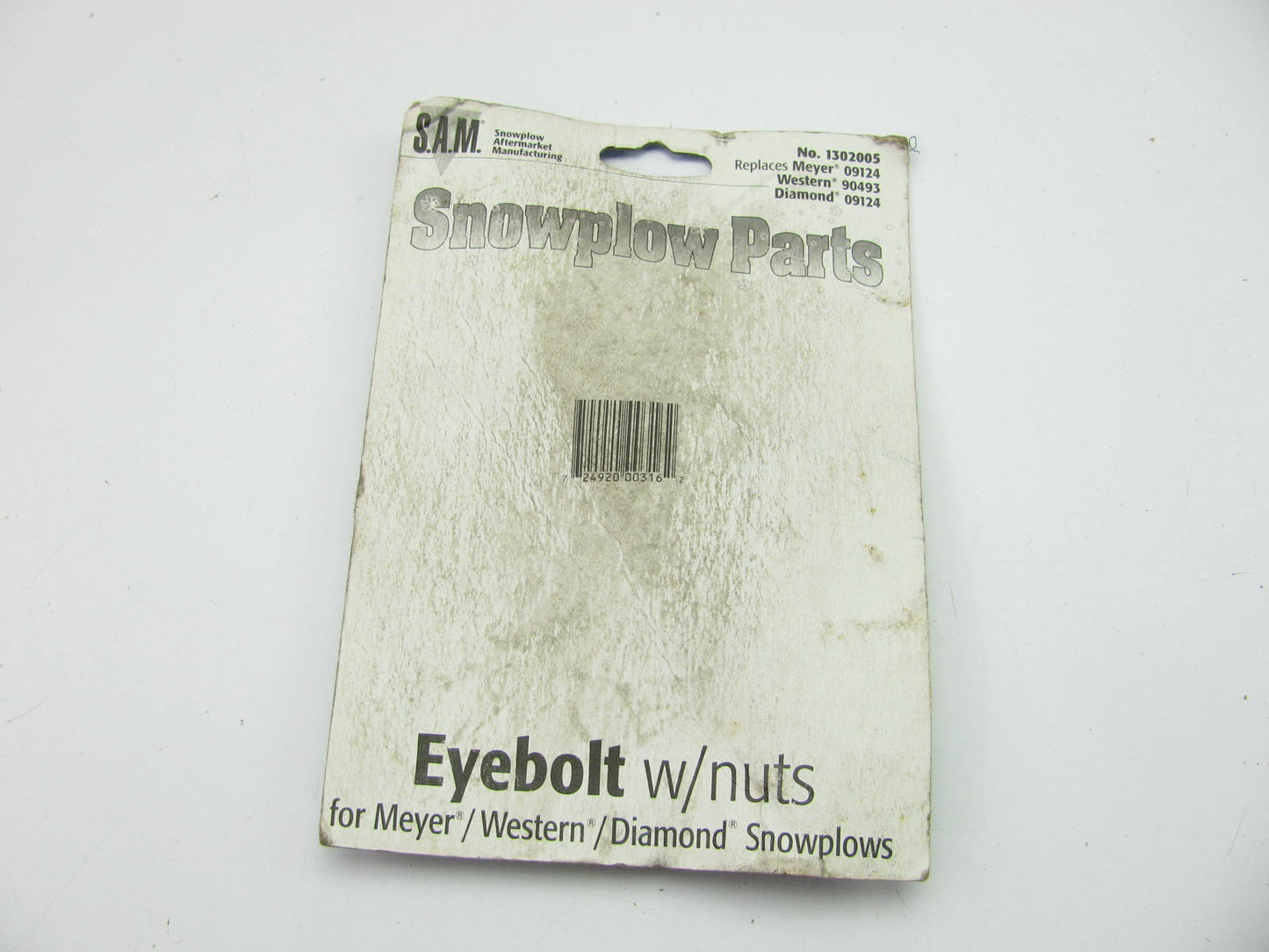 SAM 1302005  5/8'' Snow Plow Eyebolt With Nuts Meyer Western Diamond