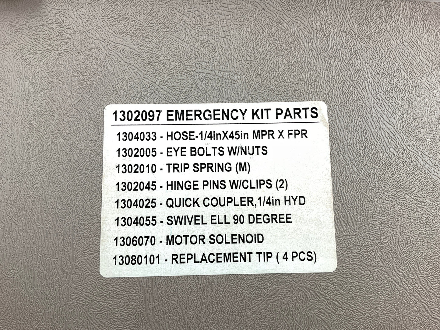 SAM 1302097 Under-the-Seat Emergency Repair Kit For Meyer Snow Plows