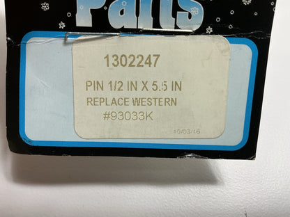 SAM 1302247 1/2'' X 5.5'' Snow Plow Hitch Pin Replaces Western 93033K