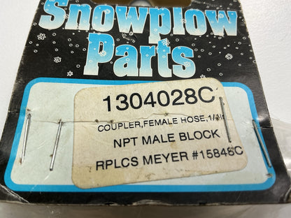 SAM 1304028C 1/4'' NPT Coupler, Male Block W/ Female Hose Replaces Meyer 15848C