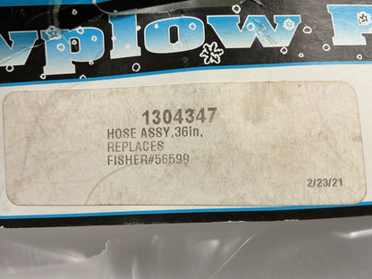 1304347 - 36'' Long Snow Plow Hydraulic Hose W/  FJIC Ends Replaces Fisher 56599