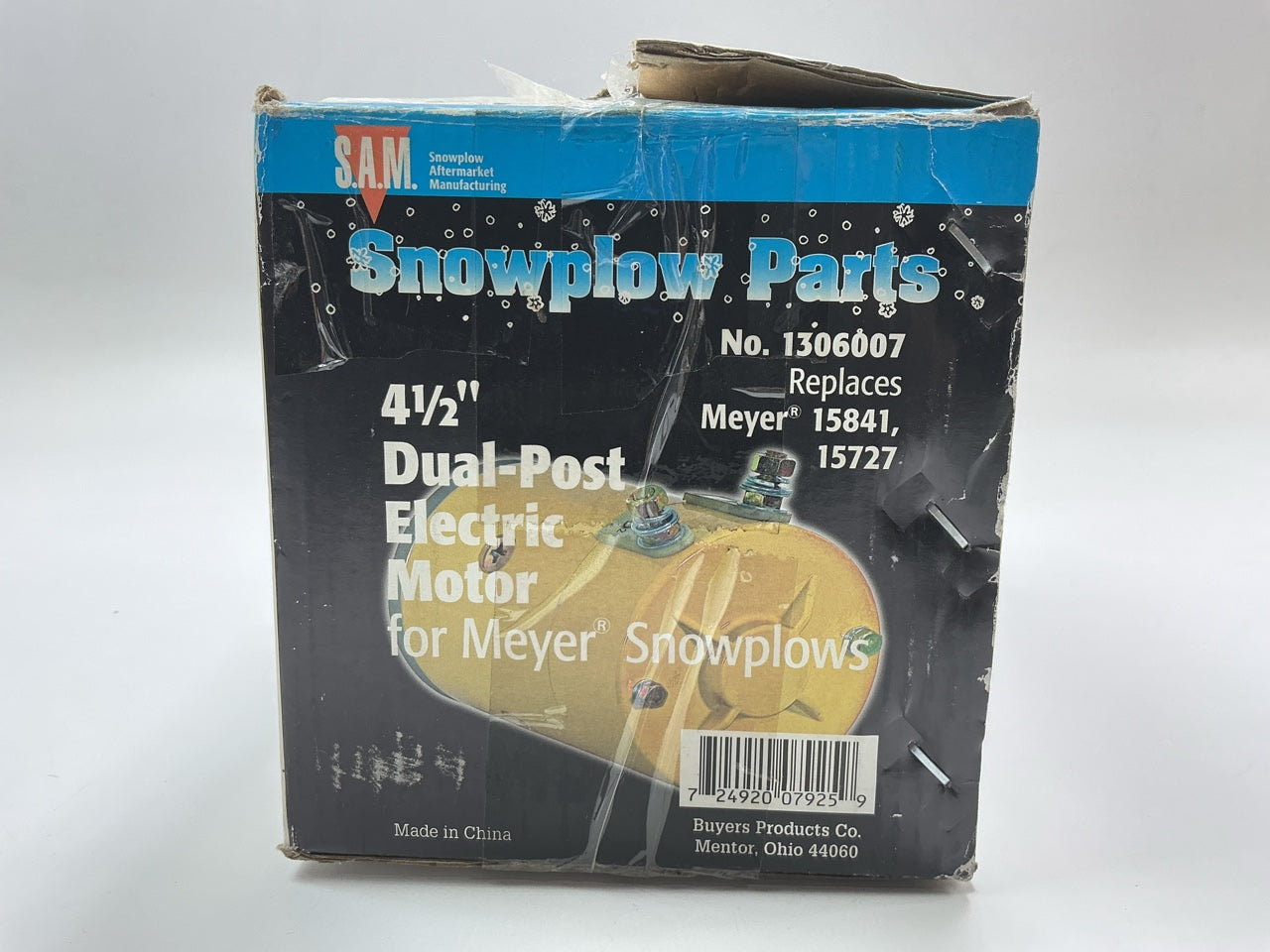 OPEN BOX 1306007 4-1/2'' Dual Post Electric Motor For Meyer Snowplows 15841 15727