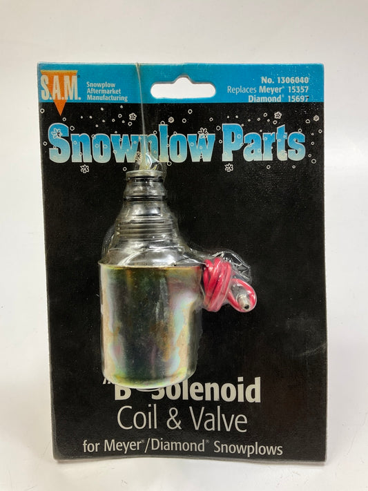 SAM 1306040 ''B'' Solenoid Coil And Valve, Snow Plow, Meyer 15357, Buyers 1306040