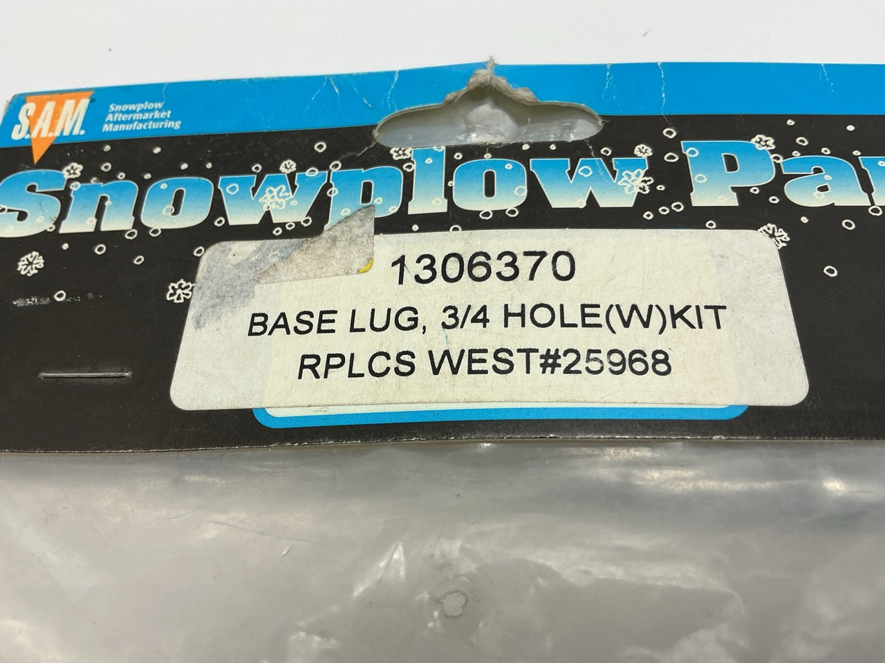 SAM 1306370 Snow Plow Base Lug Kit 3/4'' Hole W/ O-Ring Replaces Western 25968