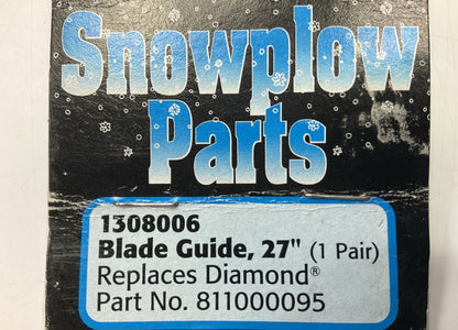 SAM 1308006 - 27'' Yellow Snow Plow Blade Guide Replaces Diamond 811000095 - PAIR