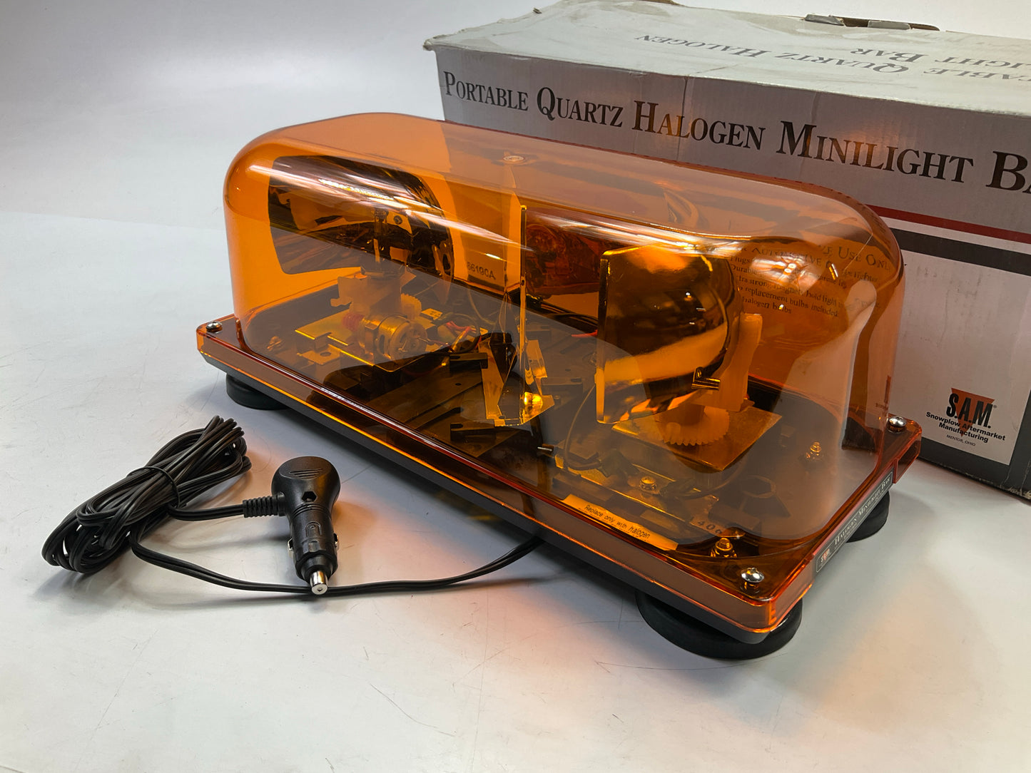 SAM B766190A Portable Snow Plow Halogen Amber Minilight Lamp Bar