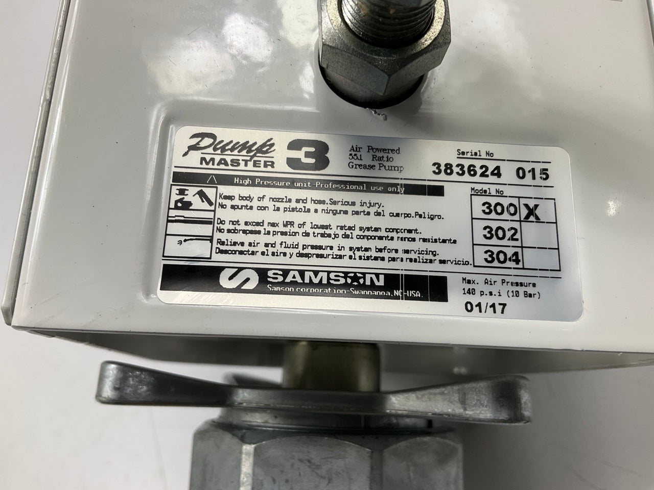 Samson 301-121 Pumpmaster 3 Grease Pump Kit 55:1 35 Lb W/ 10' Hose