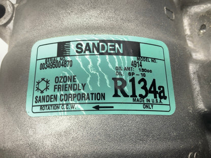 Sanden 4914 OEM A/C Compressor With Clutch - 01-05 Honda Civic W/1.7l Engine