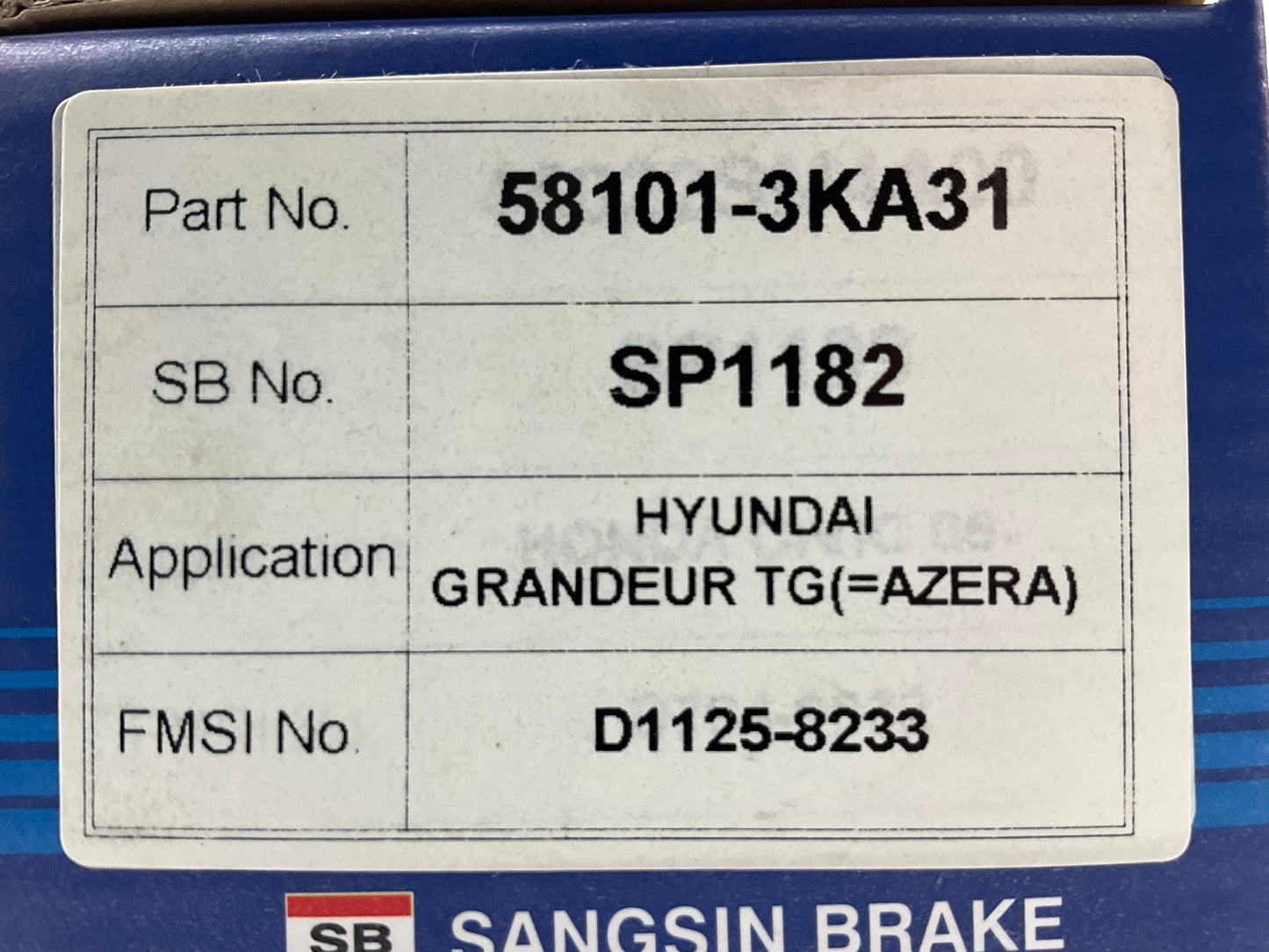 Sangsin SP1182 Front Brake Pads For 2007-2009 Kia Amanti