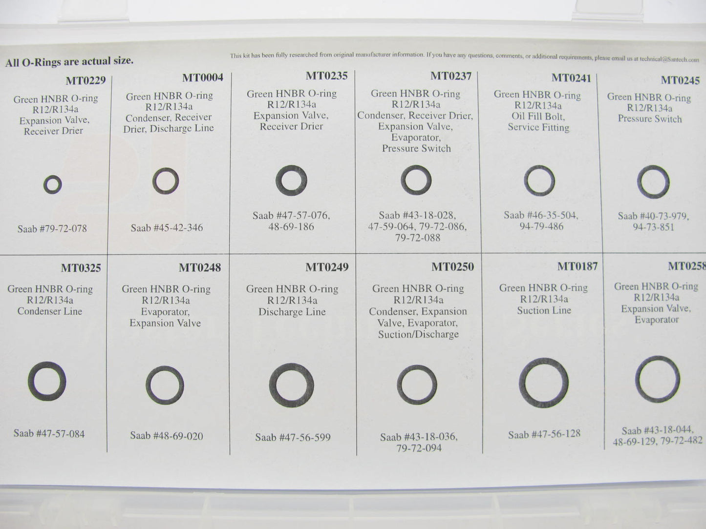 Santech MT9541 Saab Air Conditioning Master Complete Seal Kit