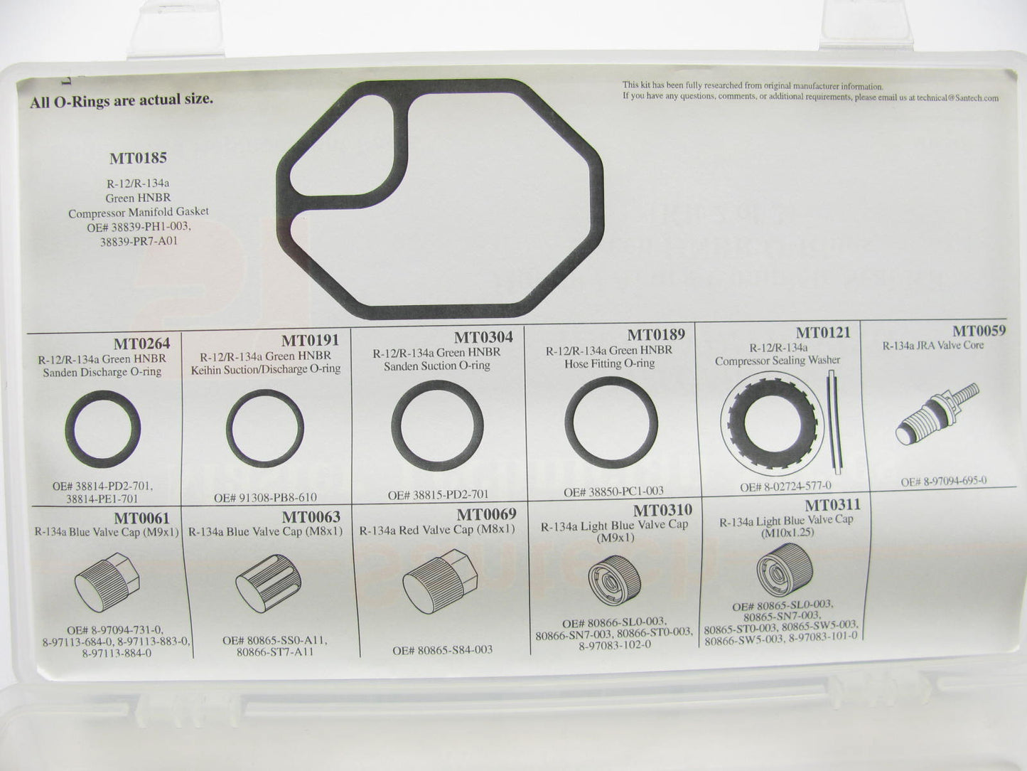 Santech MT9542 Air Conditioning A/C Complete Master Seal Kit For Honda & Acura