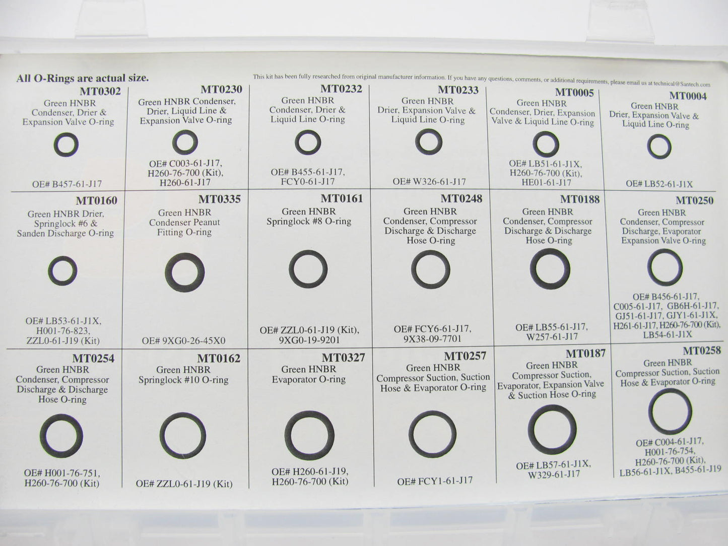 Santech MT9545 Mazda Air Conditioning Master Complete Seal Kit