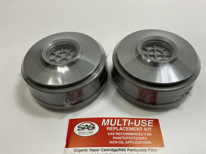 SAS 1061-50 Dual Replacement Cartridges For Half Mask Organic Vapor/N95