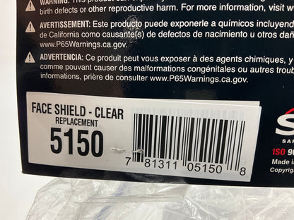 SAS 5150 Safety Replacement Clear Lens Shield (Only) For SAS 5140 Face Shield