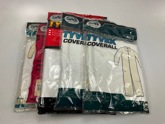(5) SAS 6804 XL EXTRA LARGE Tyvek Protective Paint Coverall Painting Moon Suit