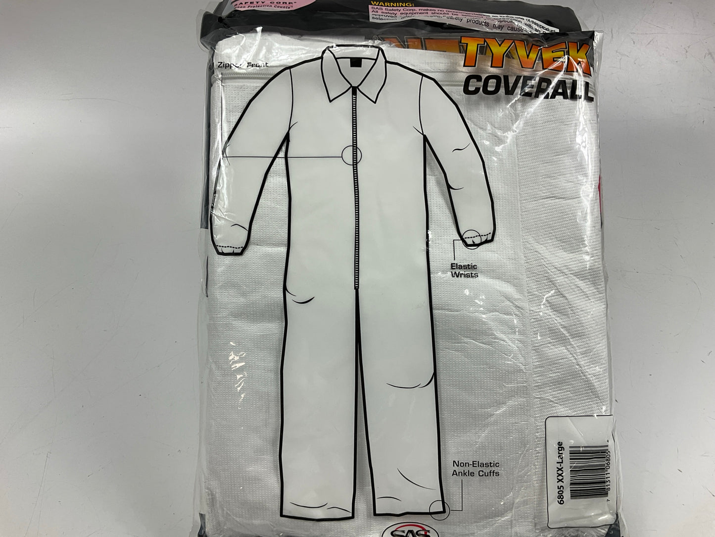 (5) SAS Safety 6805 Protective Coveralls, XXX-LARGE Moon Suit Painting Coverall
