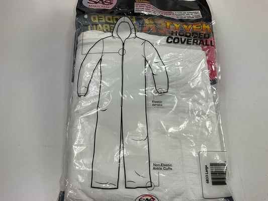 SAS 6833 Hooded Zipper Coverall, Large Paint Moon Suit With Full Pullover Hood