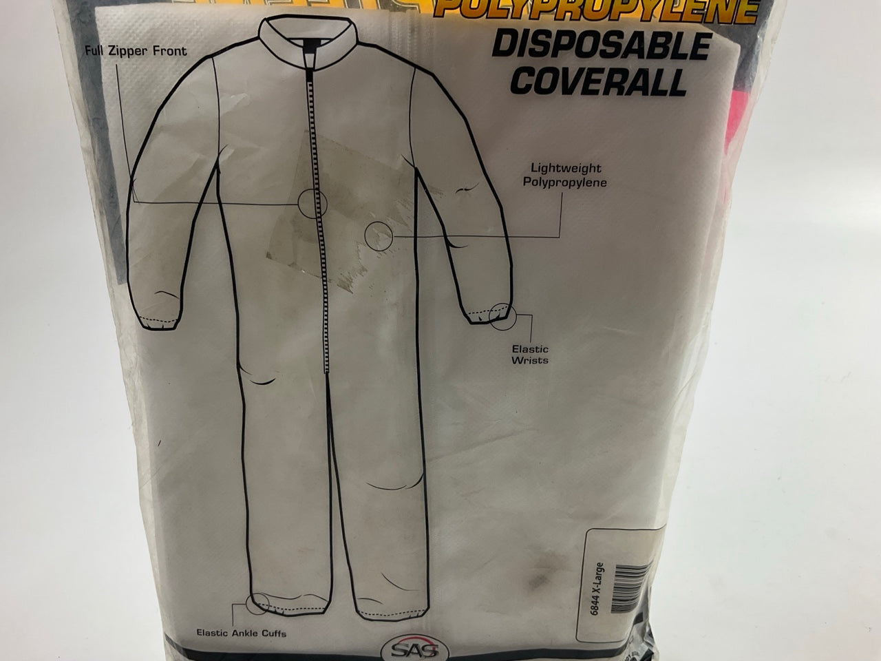 SAS Safety 6844 XL Polypropylene Disposable Painting Coverall, X-Large