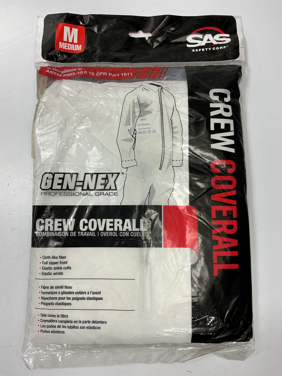 SAS Safety 6852 Gen-Nex All-Purpose Coverall, Medium Size, Paint Painting Suit