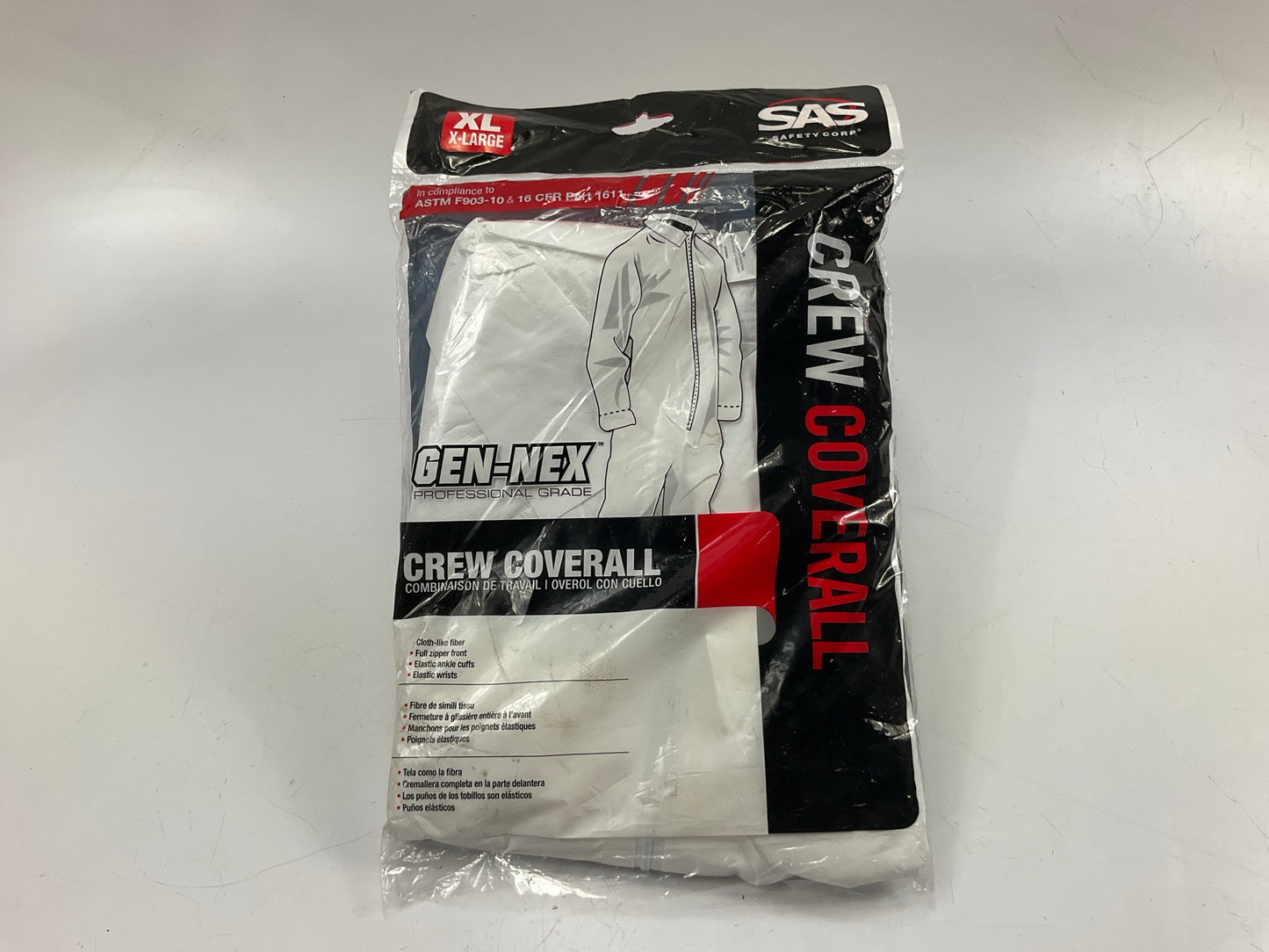 SAS Safety 6854 XL Painter's Coverall, Extra Large, White Paint Moon Suit