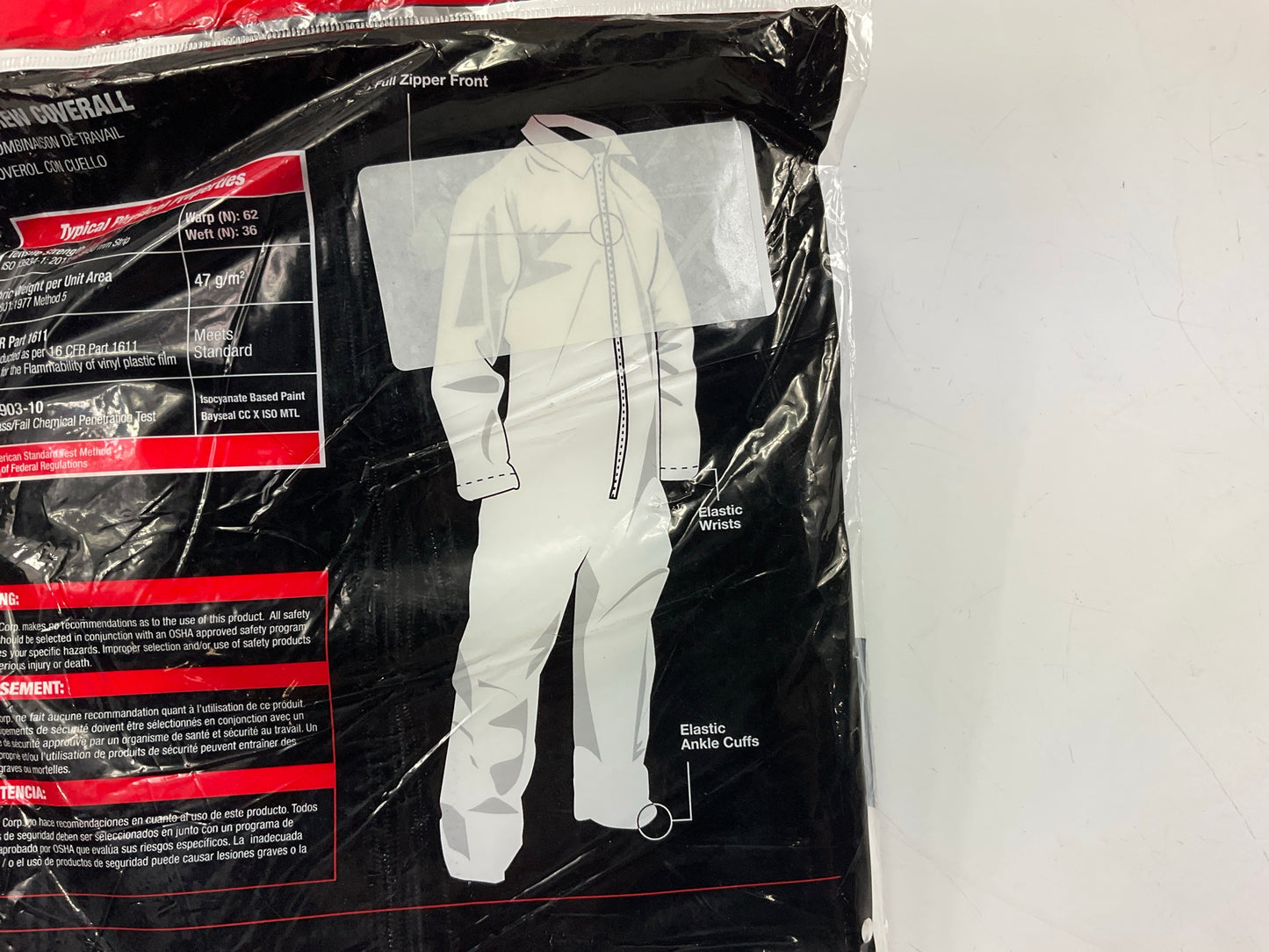 SAS Safety 6854 XL Painter's Coverall, Extra Large, White Paint Moon Suit