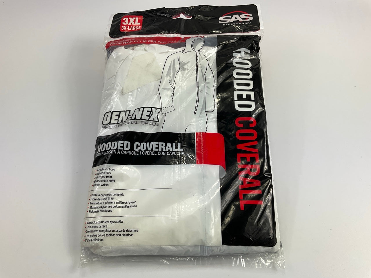 SAS 6896 Gen-Nex All-Purpose Hooded Professional Painter's Coverall, XXX-Large