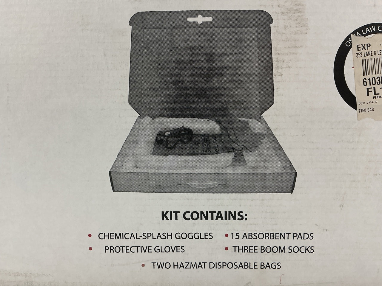 SAS 7750 Emergency Chemical Oil & Paint Spill Clean Up Kit