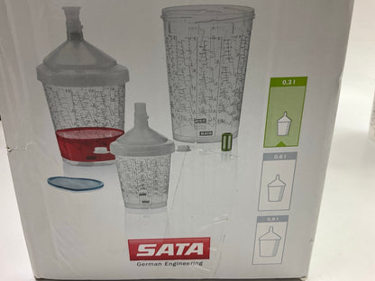 SATA 1010389 RPS Standard Lid Disposable Cups, 0.3 L, 125 Micron, Pack Of 40