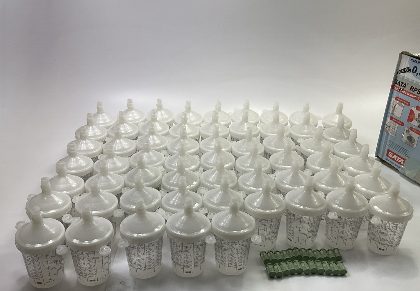 INCOMPLETE, COMES AS SHOWN - SATA RPS 0.3L Standard Cups Lids Kit