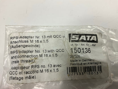 SATA 150136 M16 -1.5 Male RPS Adapter For Starting Line HLVP Spray Gun