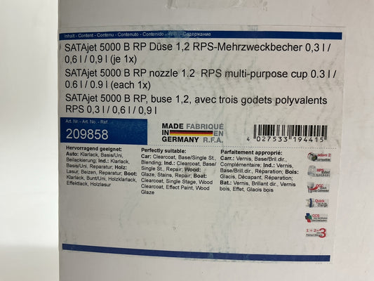 Sata 209858 SATAJet 5000 B RP Spray Gun 1.2mm Nozzle W/ Starter Kit