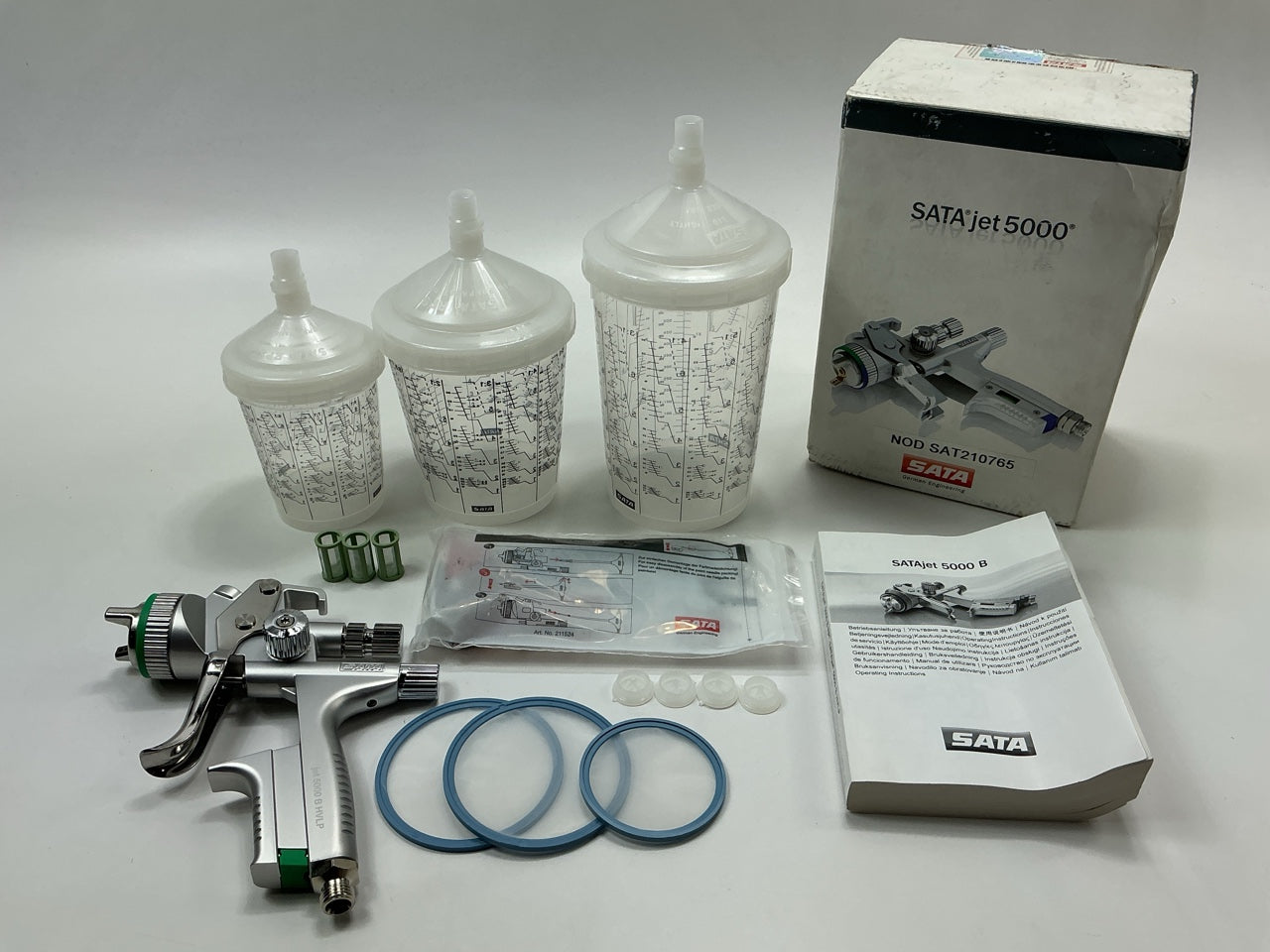 SATA 210765 Satajet 5000 B HLVP Spray Gun Kit With 1.3 Tip, RPS Cups